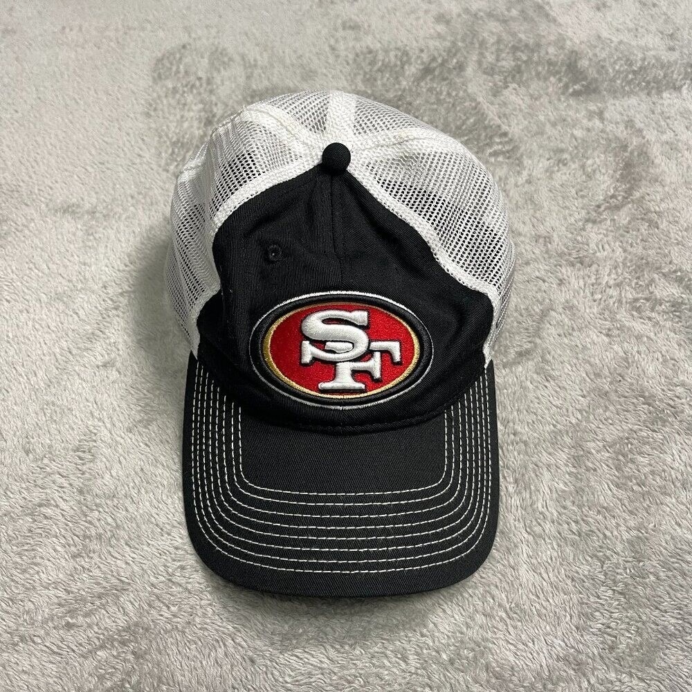Fanatics San Francisco 49ers NFL Mesh‎ Trucker Hat Black White Adjustable Cap